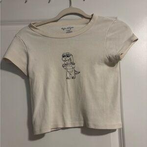 PacSun Cream Kids T-Shirt with Dinosaur Print